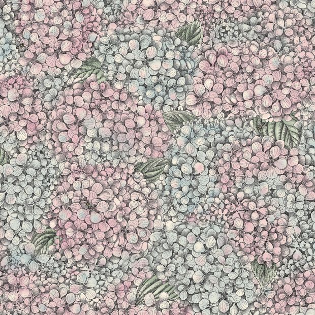 Ortensia Wallpaper Pink Blue