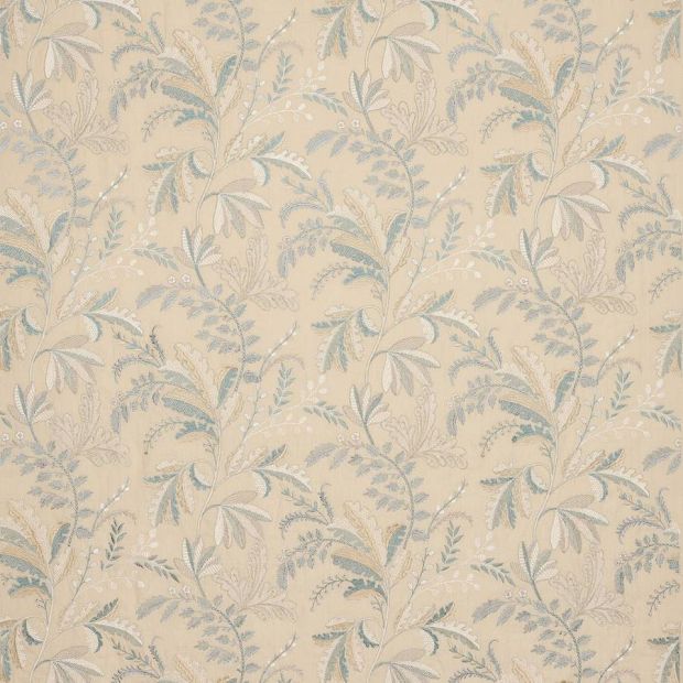 Bucknall Embroidery Fabric Old Blue