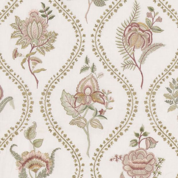 Burford Embroidery Fabric Rose/Cream