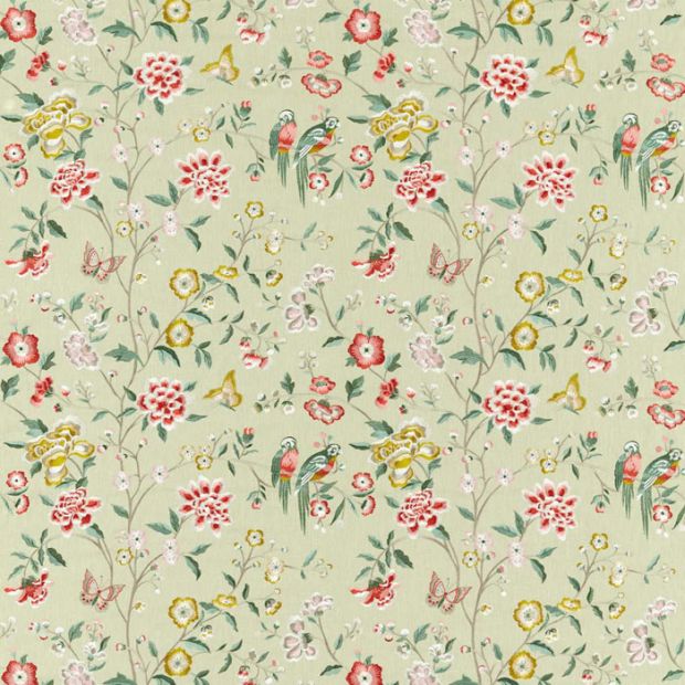 Chinoiserie Hall Embroidered Fabric