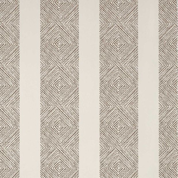 Clipperton Stripe Wallpaper Brown on Natural Geometric