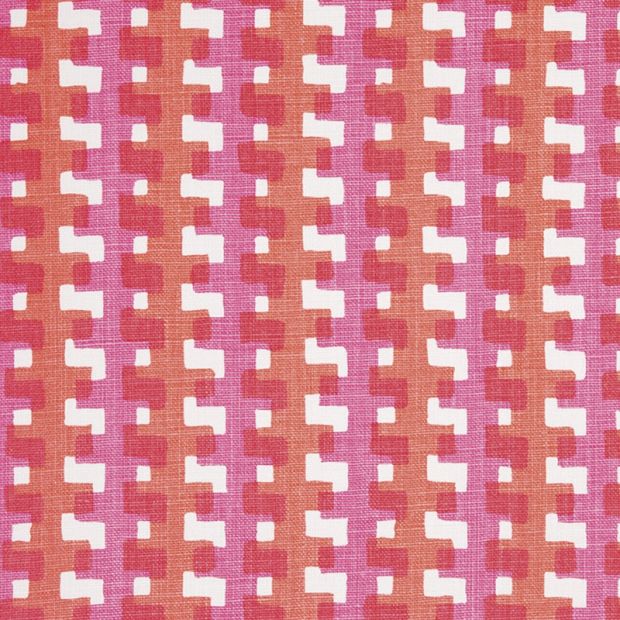 Cremaillere Linen Fabric Hot Pink Red