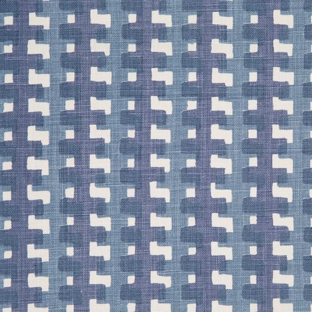 Cremaillere Linen Fabric Indigo Blue