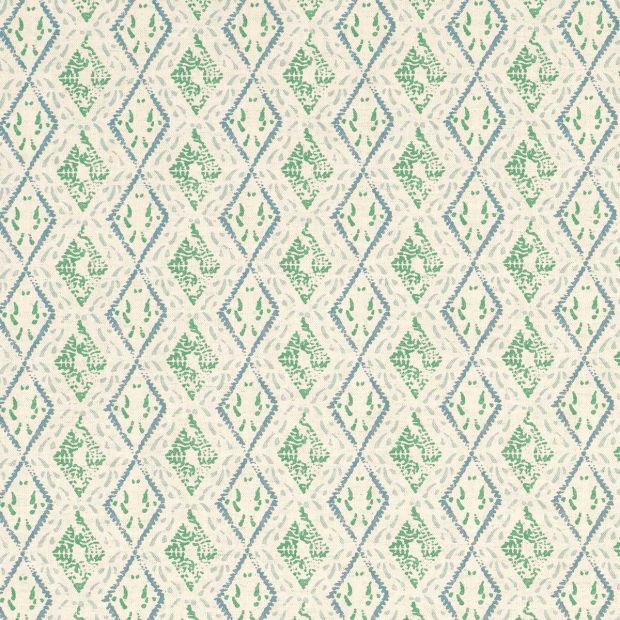 Dacca Fabric in blue and green