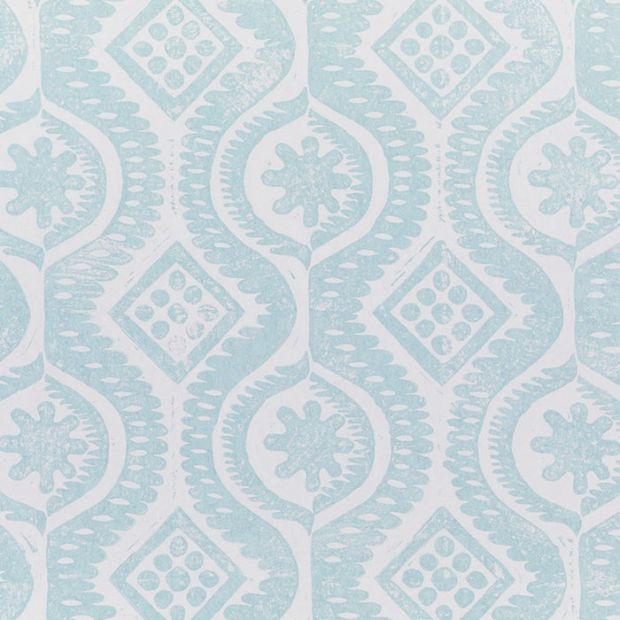 Peggy Angus Damask Wallpaper Aqua
