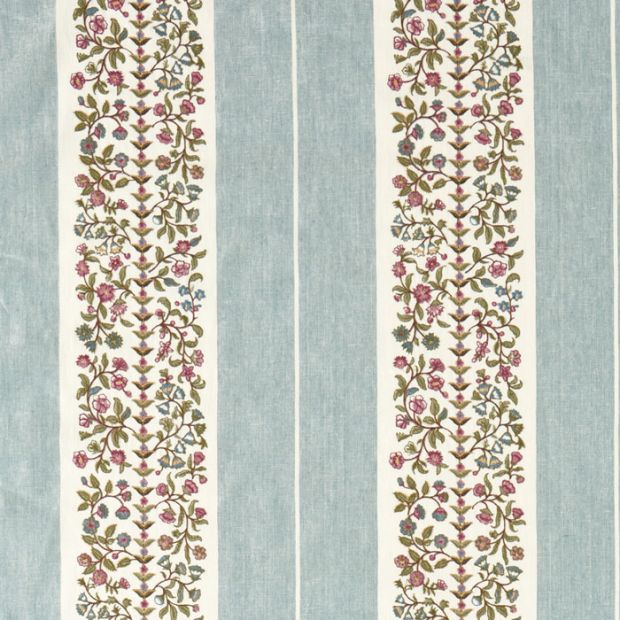 Pergola Embroidery Fabric Mineral Blue