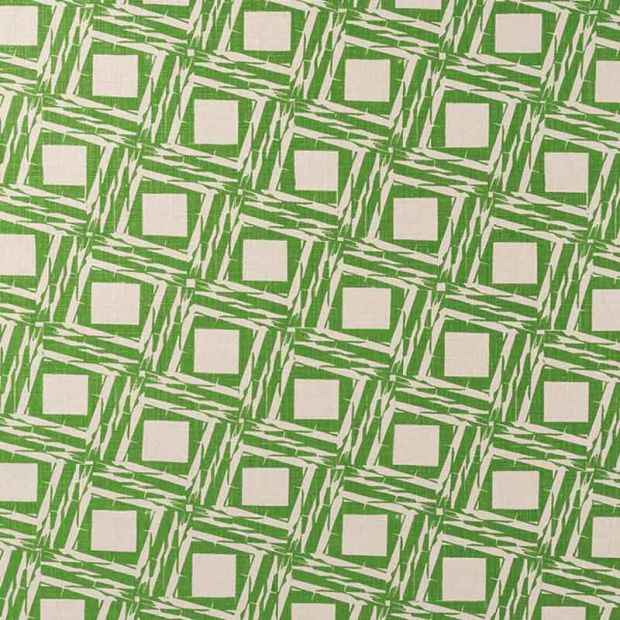 Green Geometric Upholstery Fabric