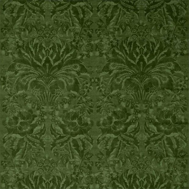 Ducato Velvet Green Damask Fabric