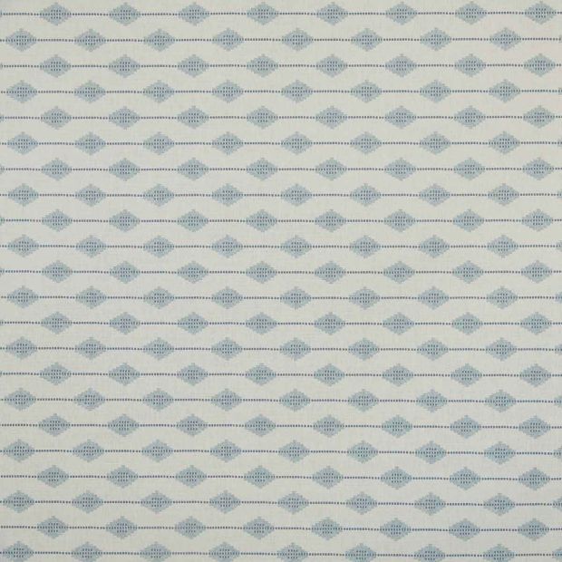 Eadie Linen Fabric Dusk Blue Geometric
