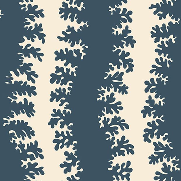 Elkhorn Stripe Wallpaper Blue