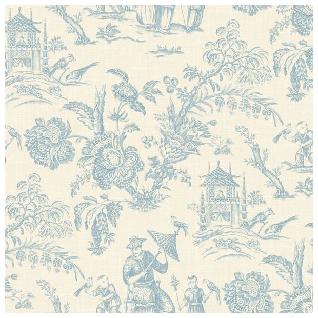 Chinoiserie Toile Wallpaper Duck Egg