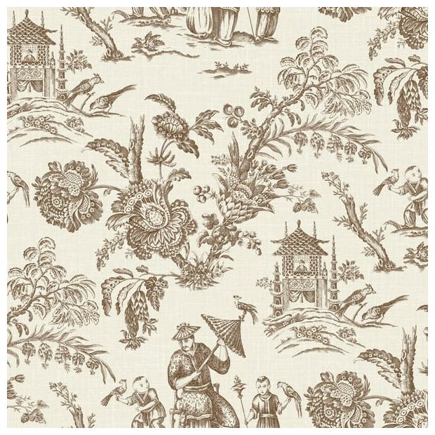 Chinoiserie Toile Wallpaper Brown