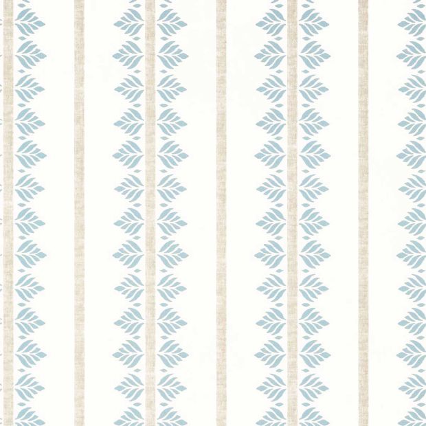Fern Stripe Wallpaper Spa Blue Beige