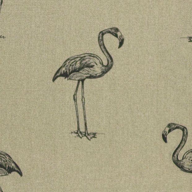 Flamingo Printed Linen Fabric