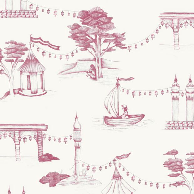 Folly Toile Wallpaper