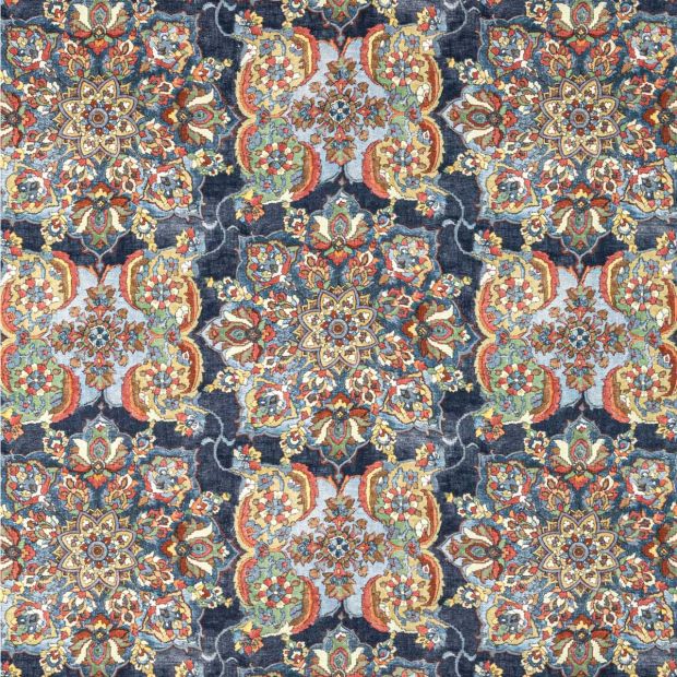 Granada Print fabric in Denim colourway