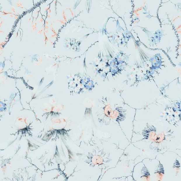 Grandma;s Tapestry Wallpaper Skylight Blue Floral
