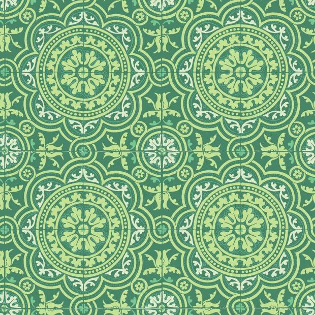 Green Tile Effect Wallpaper
