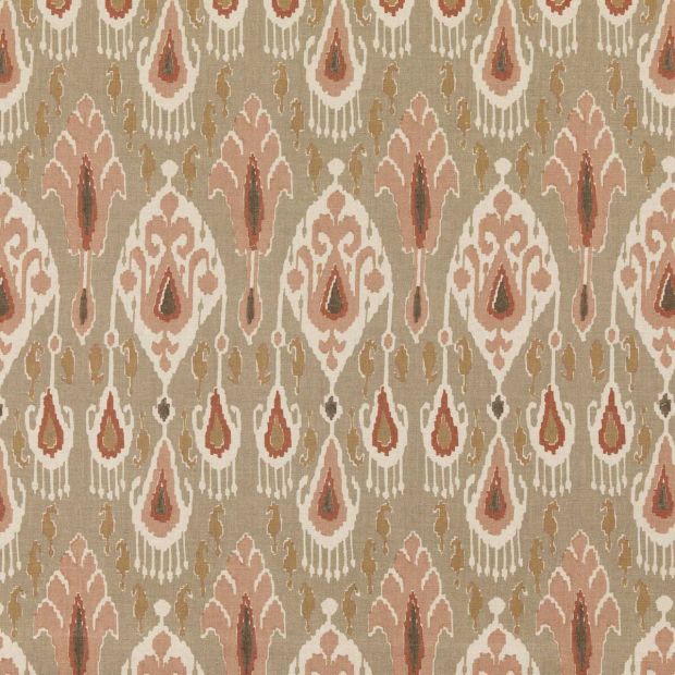 Ikat Bokhara Fabric Neutral Pink
