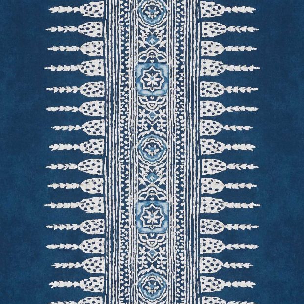 Javanese Stripe Wallpaper Navy Blue