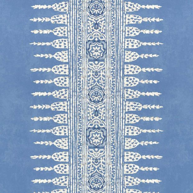 Javanese Stripe Wallpaper in Wedgewood Blue