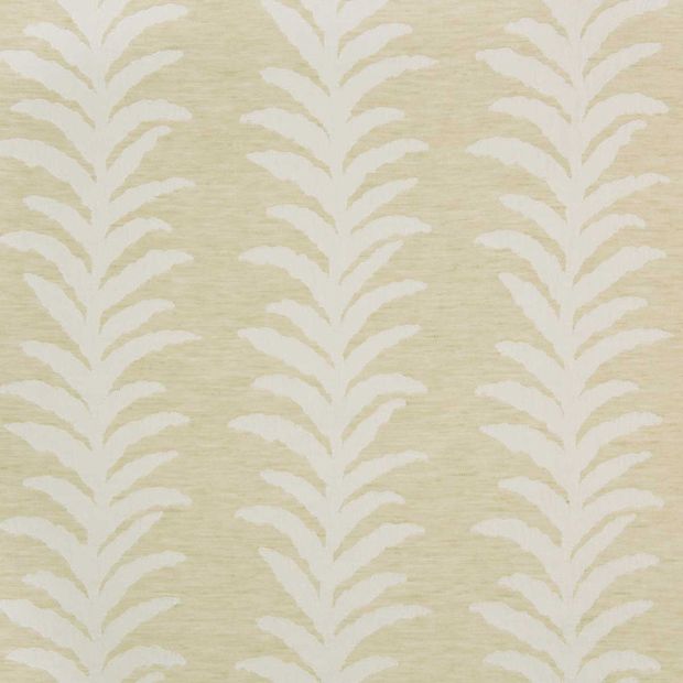 Curtain Fabric with Leaf Stripe, Cream White