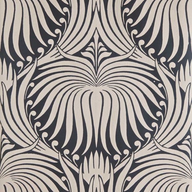 Lotus Wallpaper Off-Black Charleston Gray
