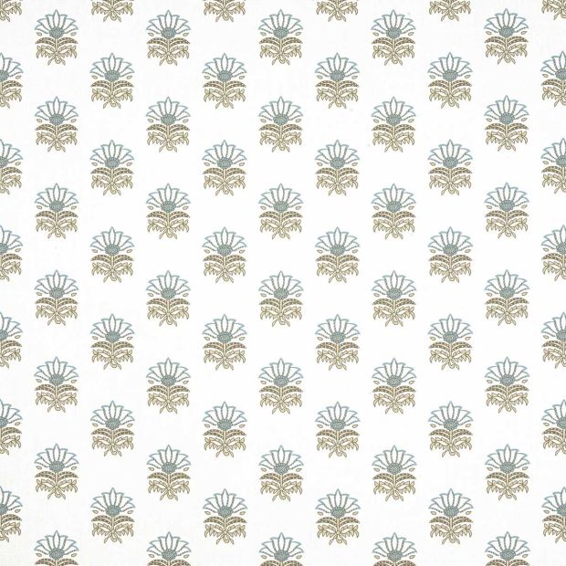 Milford Fabric Spa Blue Small Flower Print
