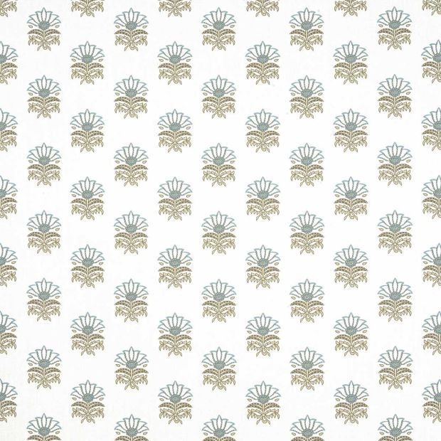 Milford Fabric Spa Blue Small Flower Print