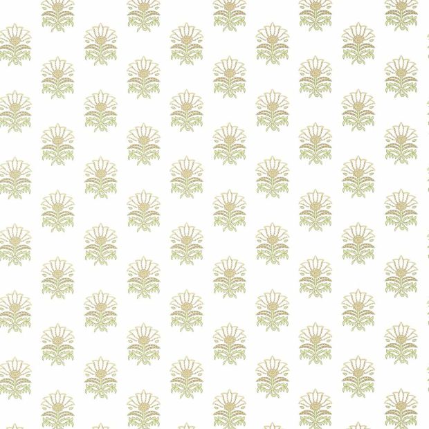 Milford Wallpaper in Beige and Green Floral