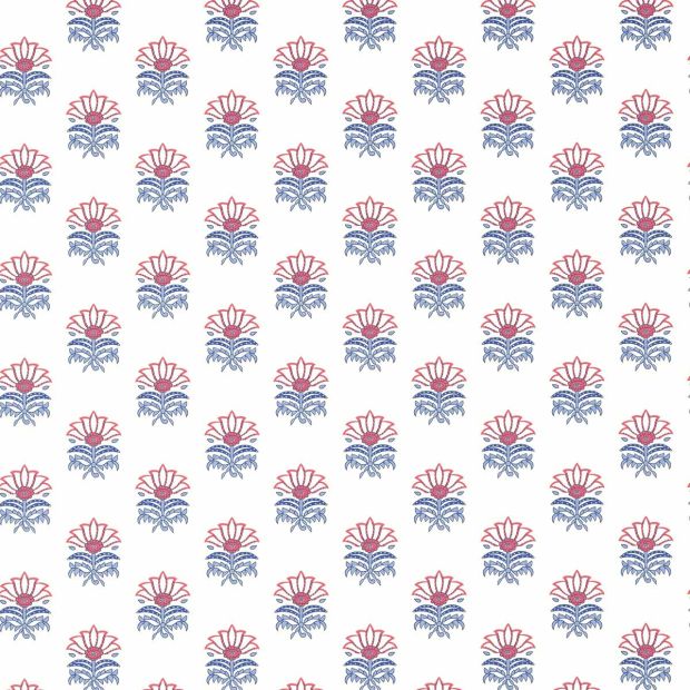 Milford Wallpaper in Red and Blue Floral