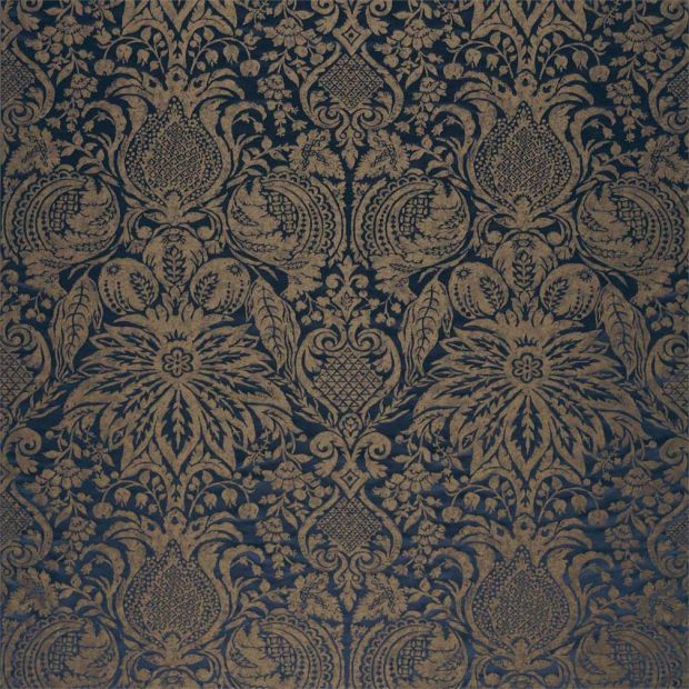 Mitford Weave Blue Damask Fabric