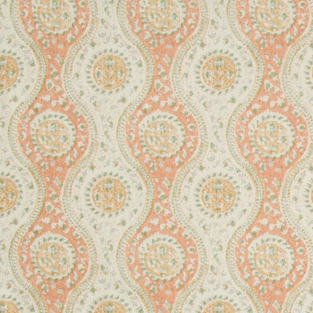 Nadari Print Fabric Peach Gold