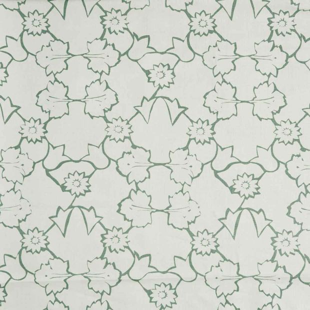 Naked Angelica Linen Fabric Moss Green Floral