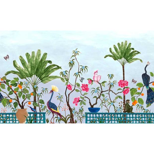 Neo Tea Garden Mural Wallpaper