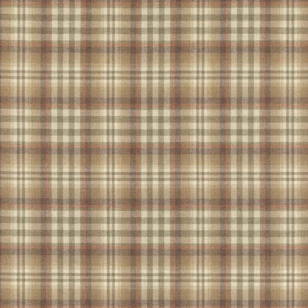 Nevis Wool Fabric Antique Brown Plaid