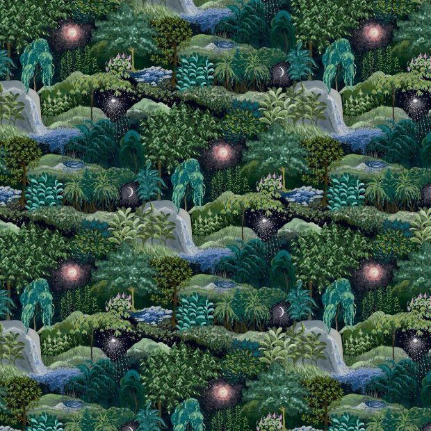 Nightfall Wallpaper Pitch Dark Green Forest