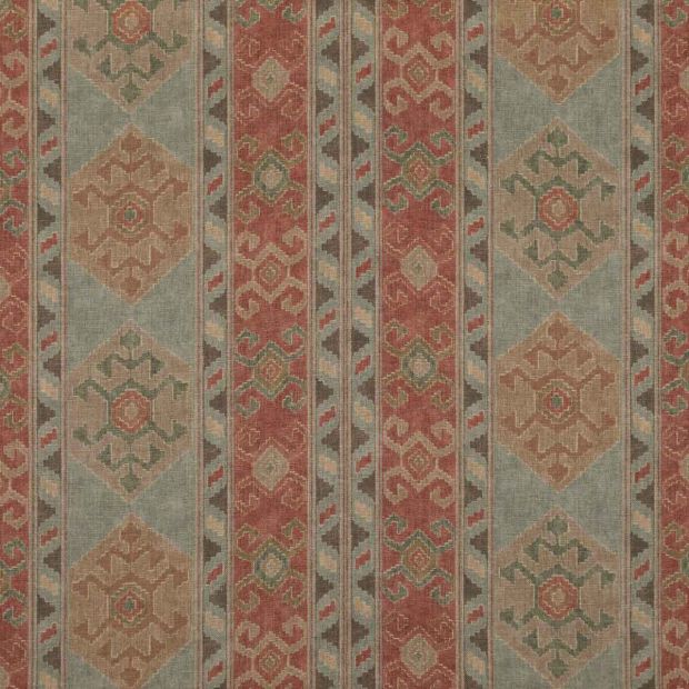 Nomad Fabric Antique Red Blue Printed