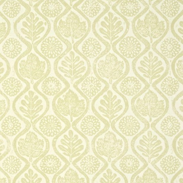 Oakleaves Peggy Angus Wallpaper Lime green