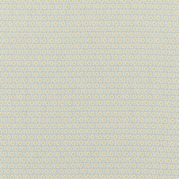 Oreto Fabric Aqua Blue Yellow Small Print