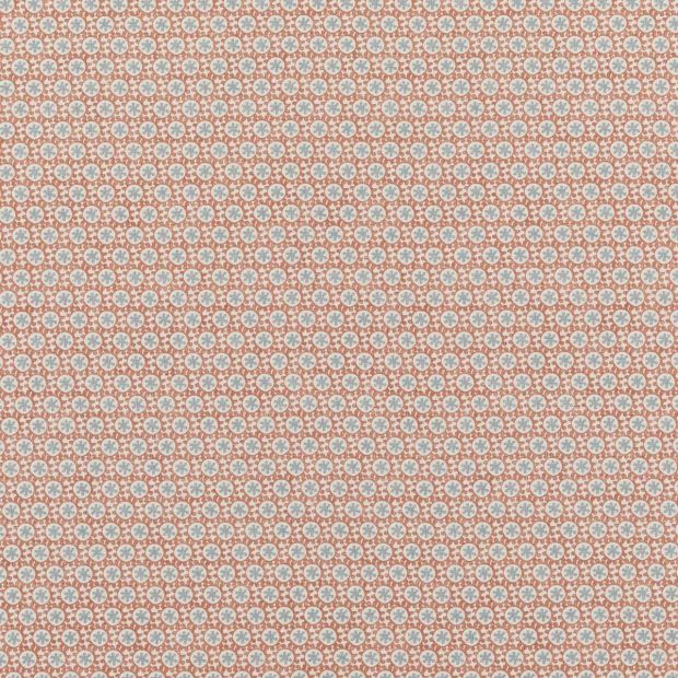 Oreto Fabric Spice Orange Blue Small Print