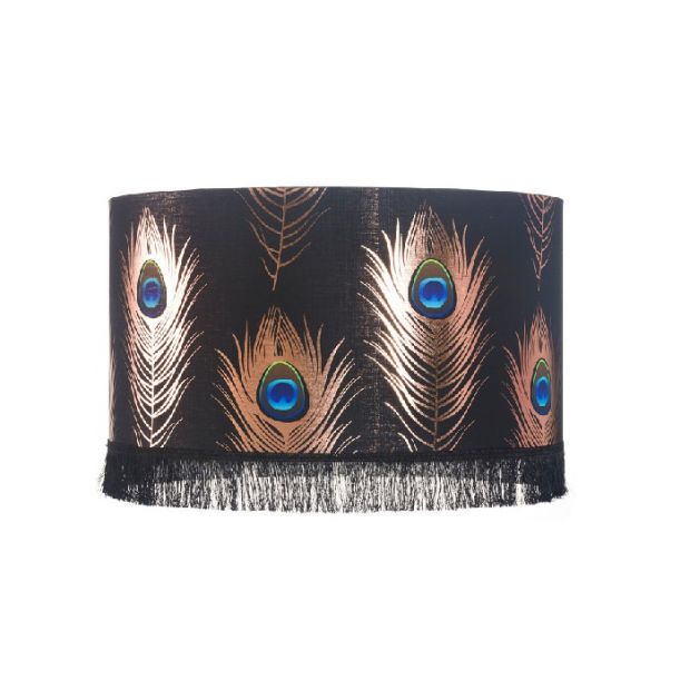 Peacock Feathers Drum Lampshade