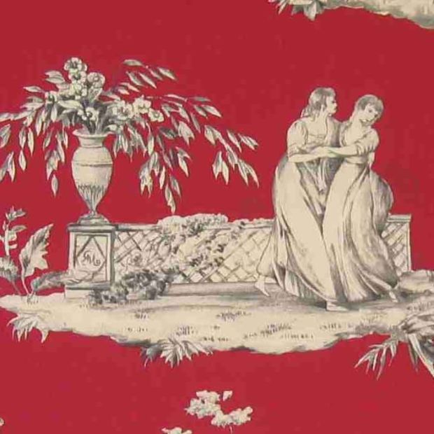 Plaisirs D'ete Cotton Fabric Red Toile