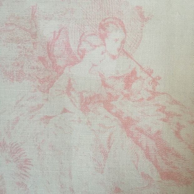 Pompadour Toile Fabric Old Pink Blush