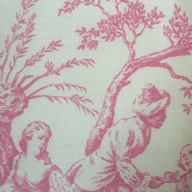 Pompadour Toile Fabric Peony Pink