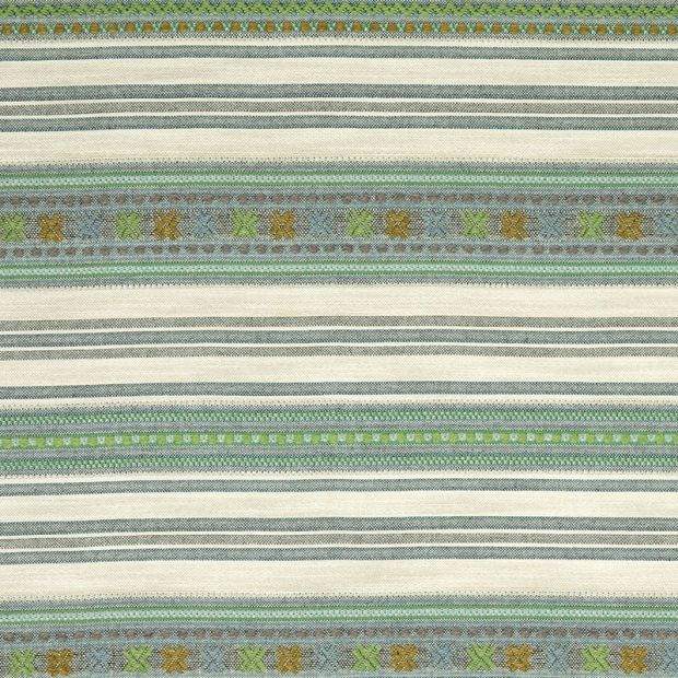 Romany Weave Fabric Aqua Green Blue Striped