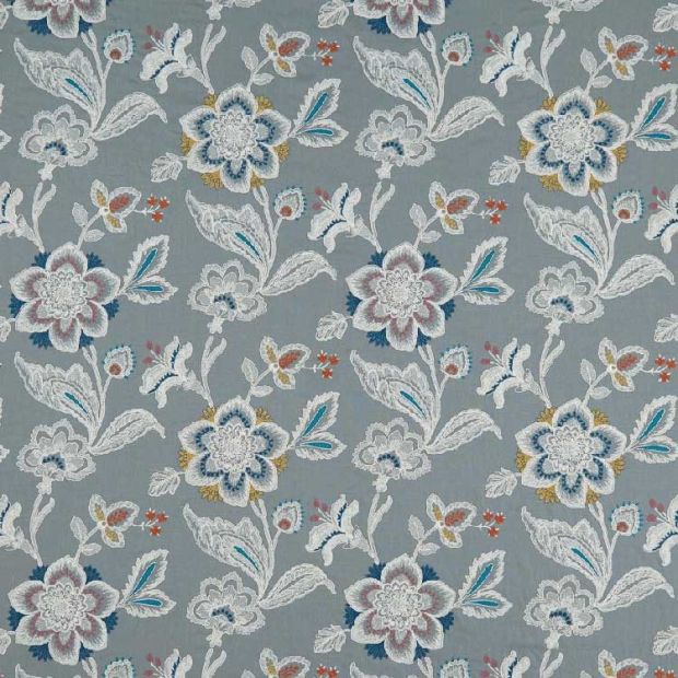 Rosings Embroiderd Fabric blue