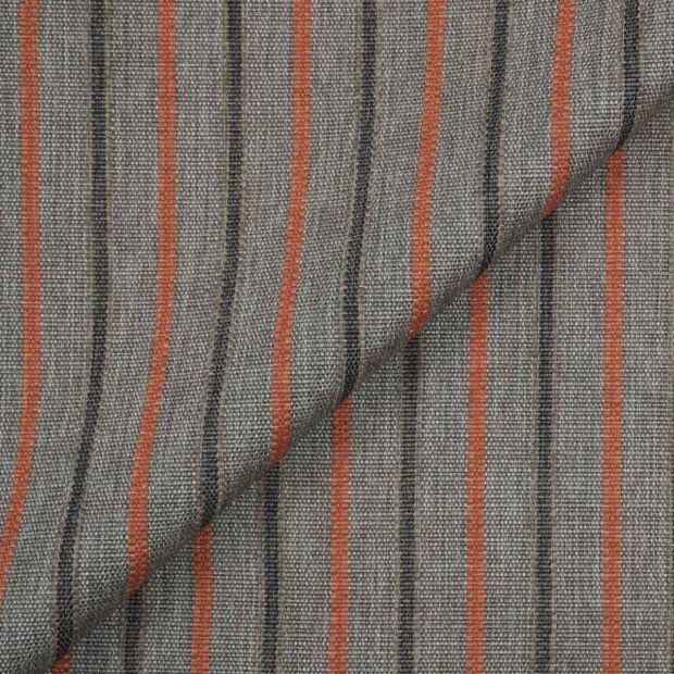 Samoa Stripe Outdoor Fabric Charcoal Grey Ember Red