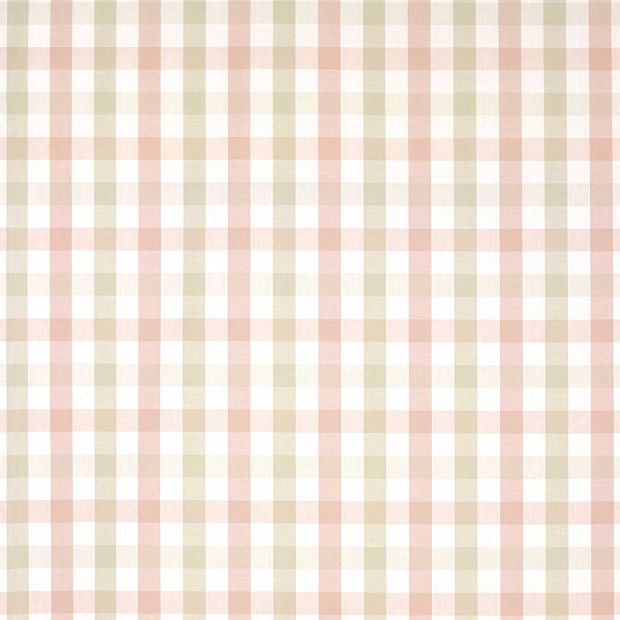 Saybrook Check Cotton Fabric Pink and Beige