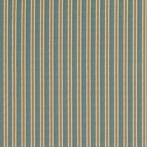 Somerton Stripe Fabric Teal Ochre